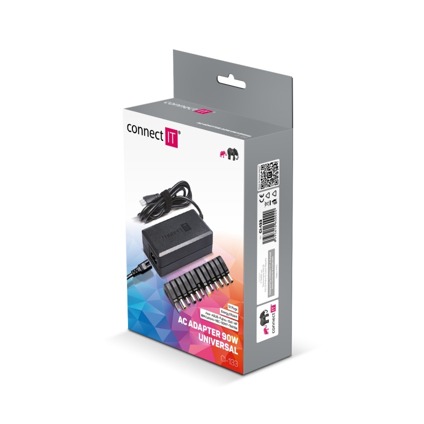 CONNECT IT CI-133 - Univerzálny napájací adaptér pre notebooky 90W