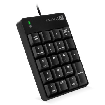 CONNECT IT CKB-0060-BK - Káblová numerická klávesnica čierna