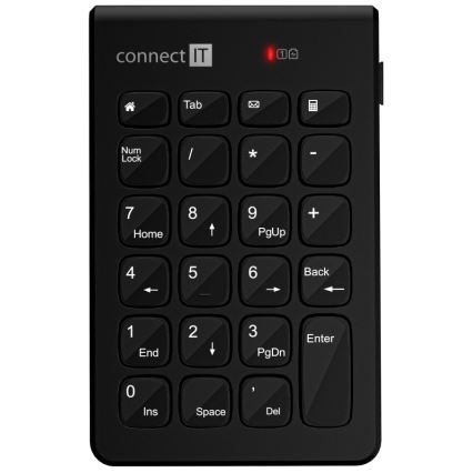 CONNECT IT CKB-0062-BK - Bezdrôtová numerická klávesnica 1xAAA čierna