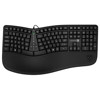 CONNECT IT CKB-2800-CS - Ergonomická bezdrôtová klávesnica s CZ/SK lokalizáciou čierna