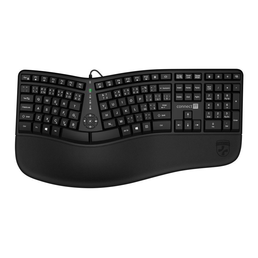 CONNECT IT CKB-2800-CS - Ergonomická bezdrôtová klávesnica s CZ/SK lokalizáciou čierna