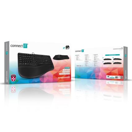 CONNECT IT CKB-2800-CS - Ergonomická bezdrôtová klávesnica s CZ/SK lokalizáciou čierna