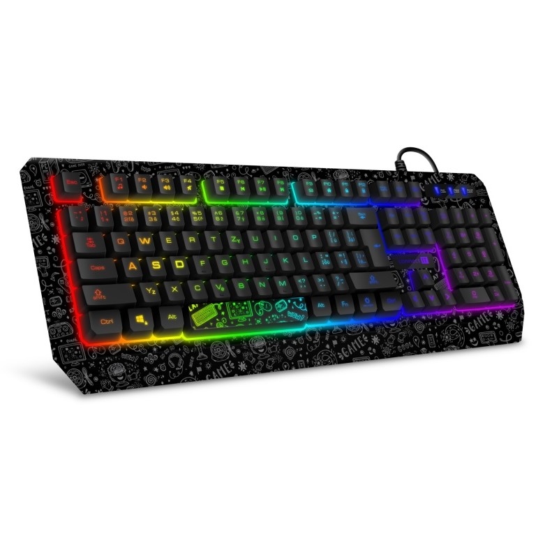 CONNECT IT CKB-3530-DD - LED RGB Káblová herná klávesnica s CZ/SK lokalizáciou čierna