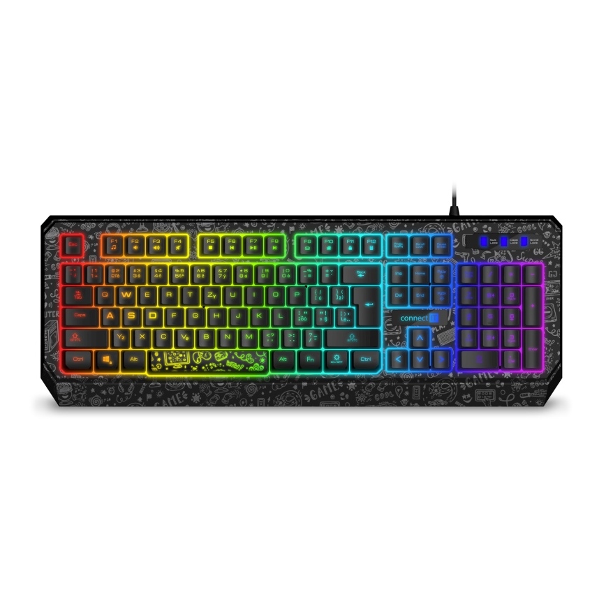 CONNECT IT CKB-3530-DD - LED RGB Káblová herná klávesnica s CZ/SK lokalizáciou čierna