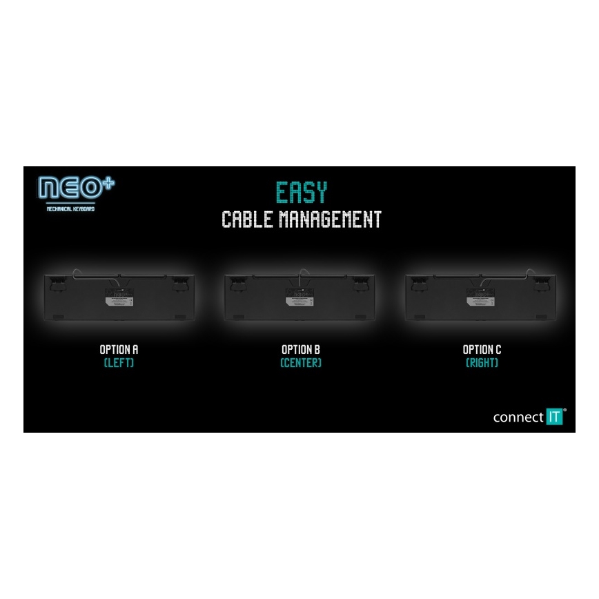 CONNECT IT CKB-3591-CS - LED RGB Káblová herná klávesnica s CZ/SK lokalizáciou čierna + červený rámik