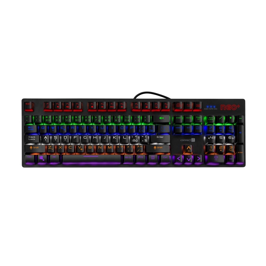 CONNECT IT CKB-3591-CS - LED RGB Káblová herná klávesnica s CZ/SK lokalizáciou čierna + červený rámik