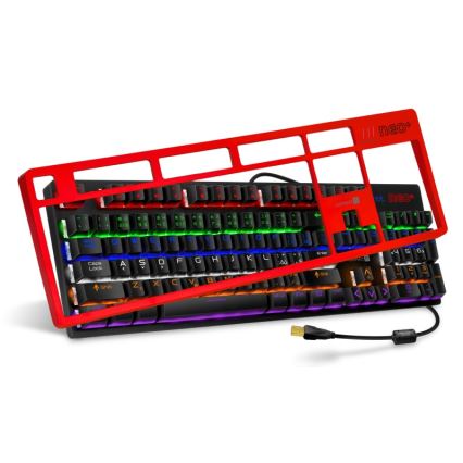 CONNECT IT CKB-3591-CS - LED RGB Káblová herná klávesnica s CZ/SK lokalizáciou čierna + červený rámik