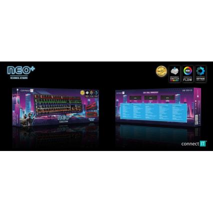 CONNECT IT CKB-3591-CS - LED RGB Káblová herná klávesnica s CZ/SK lokalizáciou čierna + červený rámik