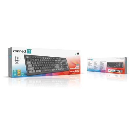 CONNECT IT CKB-5060-CS - Nízkoprofilová tichá klávesnica s CZ/SK lokalizáciou 350 mAh