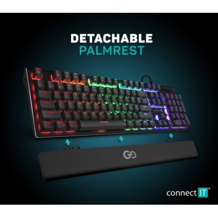 CONNECT IT CKB-7050-CS - LED RGB Káblová herná klávesnica s CZ/SK lokalizáciou čierna