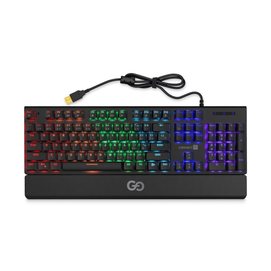 CONNECT IT CKB-7050-CS - LED RGB Káblová herná klávesnica s CZ/SK lokalizáciou čierna