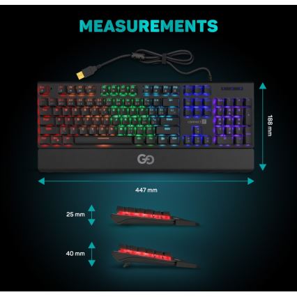 CONNECT IT CKB-7050-CS - LED RGB Káblová herná klávesnica s CZ/SK lokalizáciou čierna