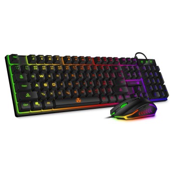 CONNECT IT CKM-3200-CS - LED RGB Káblová herná klávesnica a herná myš 1200/1800/2400/3600 DPI s CZ/SK lokalizáciou čierna