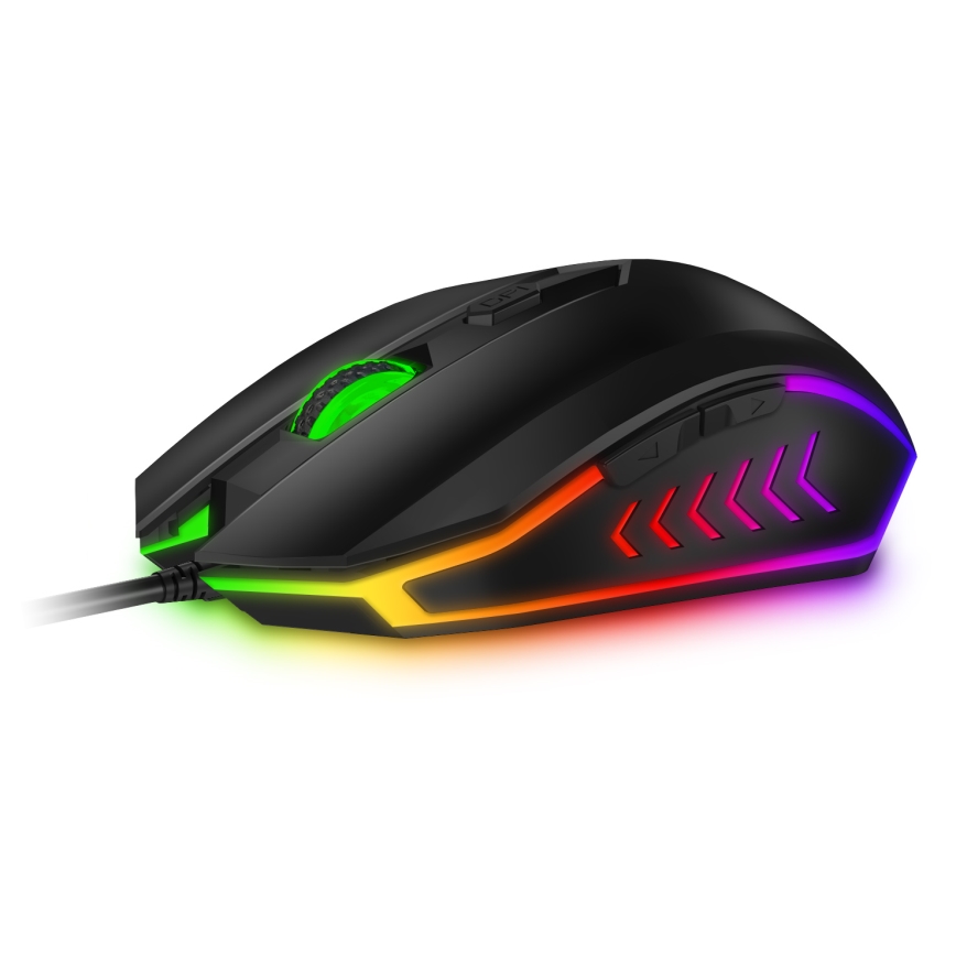 CONNECT IT CKM-3200-CS - LED RGB Káblová herná klávesnica a herná myš 1200/1800/2400/3600 DPI s CZ/SK lokalizáciou čierna