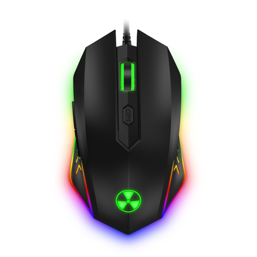 CONNECT IT CKM-3200-CS - LED RGB Káblová herná klávesnica a herná myš 1200/1800/2400/3600 DPI s CZ/SK lokalizáciou čierna