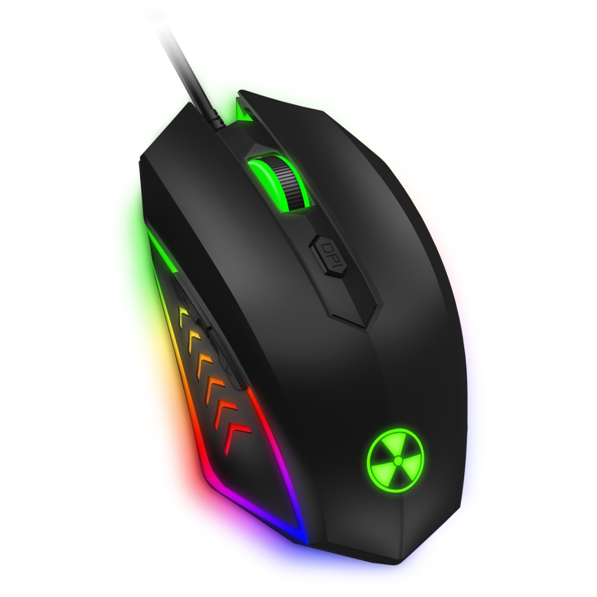 CONNECT IT CKM-3200-CS - LED RGB Káblová herná klávesnica a herná myš 1200/1800/2400/3600 DPI s CZ/SK lokalizáciou čierna