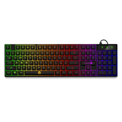 CONNECT IT CKM-3200-CS - LED RGB Káblová herná klávesnica a herná myš 1200/1800/2400/3600 DPI s CZ/SK lokalizáciou čierna