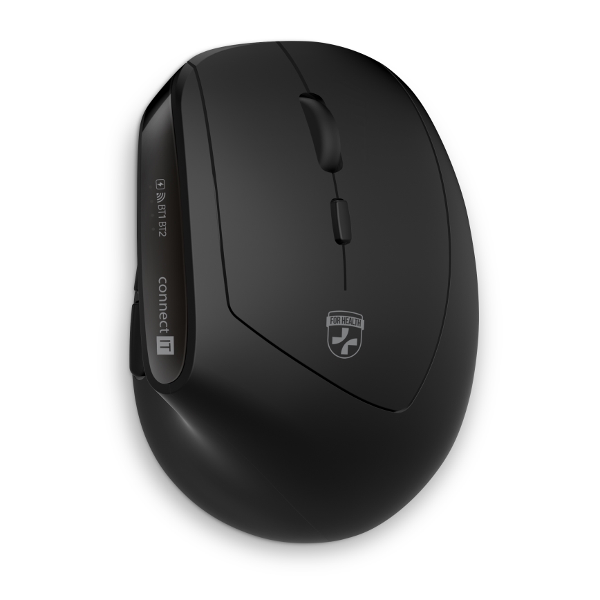 CONNECT IT CKM-6010-CS - Ergonomická bezdrôtová klávesnica a myš 800/1200/1600/2400 DPI s CZ/SK lokalizáciou 1xAA + 2xAAA čierna