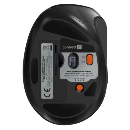 CONNECT IT CKM-6010-CS - Ergonomická bezdrôtová klávesnica a myš 800/1200/1600/2400 DPI s CZ/SK lokalizáciou 1xAA + 2xAAA čierna
