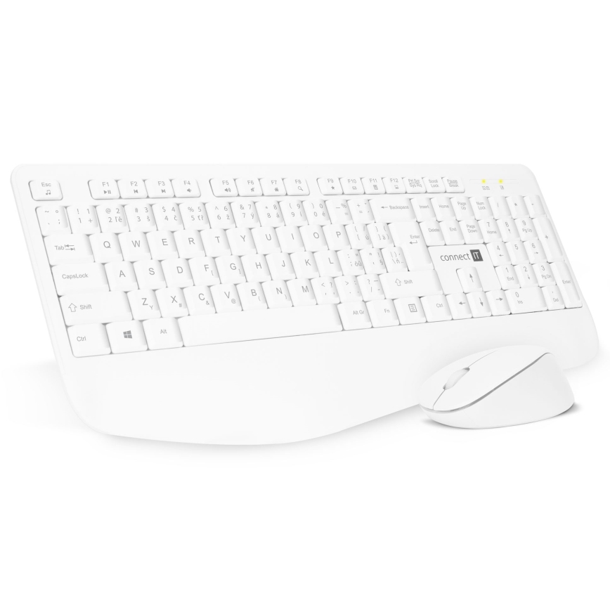 CONNECT IT CKM-7804-CS - Bezdrôtová klávesnica a myš 1200 DPI s CZ/SK lokalizáciou 1xAAA + 1xAA biela