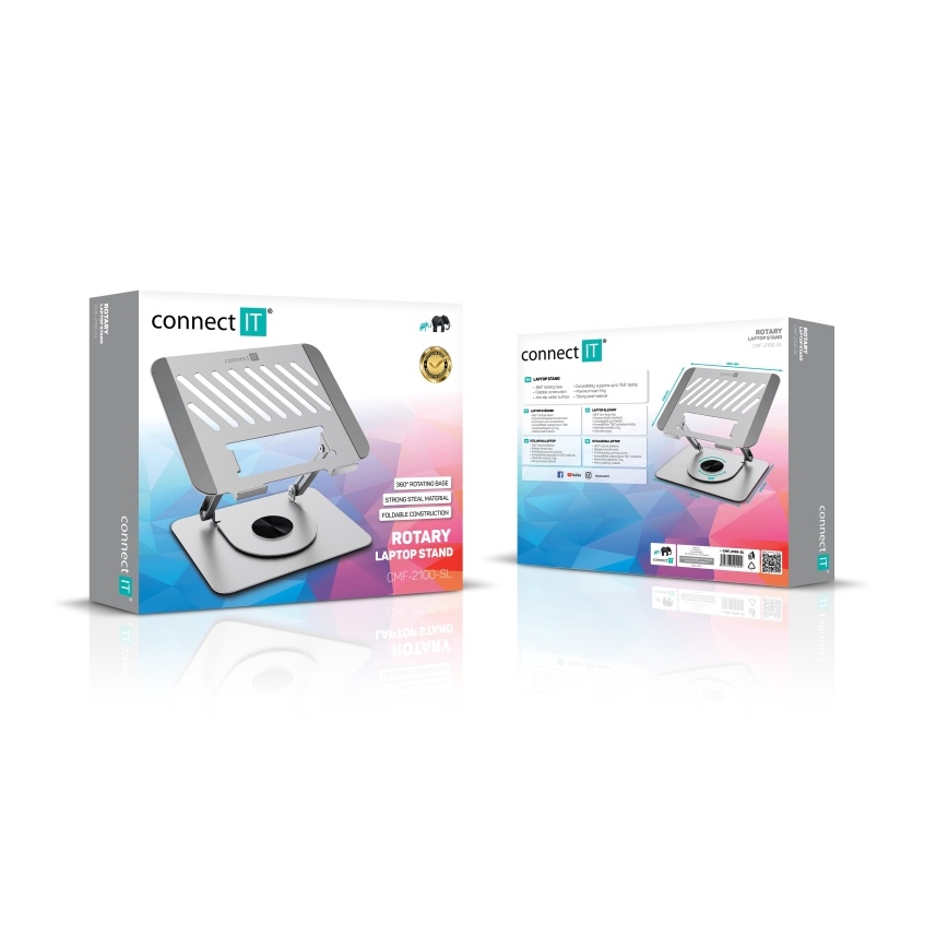 CONNECT IT CMF-2100-SL - Otočný stojan na notebook strieborná