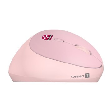CONNECT IT CMO-2600-PK - Ergonomická bezdrôtová myš 800/1200/1600 DPI 1xAA ružová