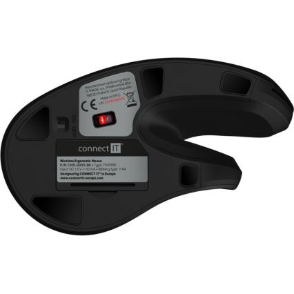 CONNECT IT CMO-2900-BK - Ergonomická bezdrôtová myš 800/1200/1600 DPI 1xAA čierna