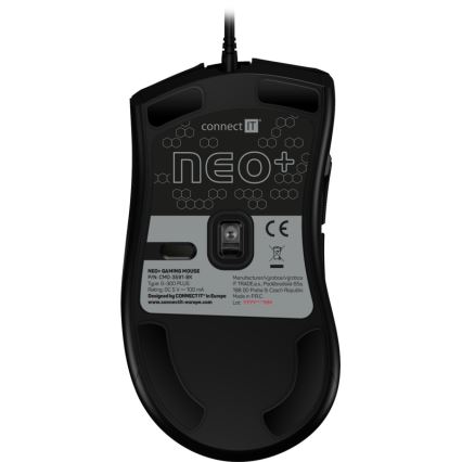 CONNECT IT CMO-3591-BK - LED RGB Káblová herná myš 500-7200 DPI čierna