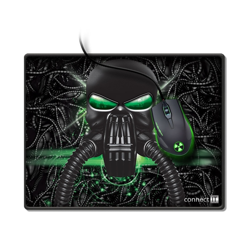 CONNECT IT CMP-1100-SM - Podložka pod myš 32x24,5 cm čierna/zelená