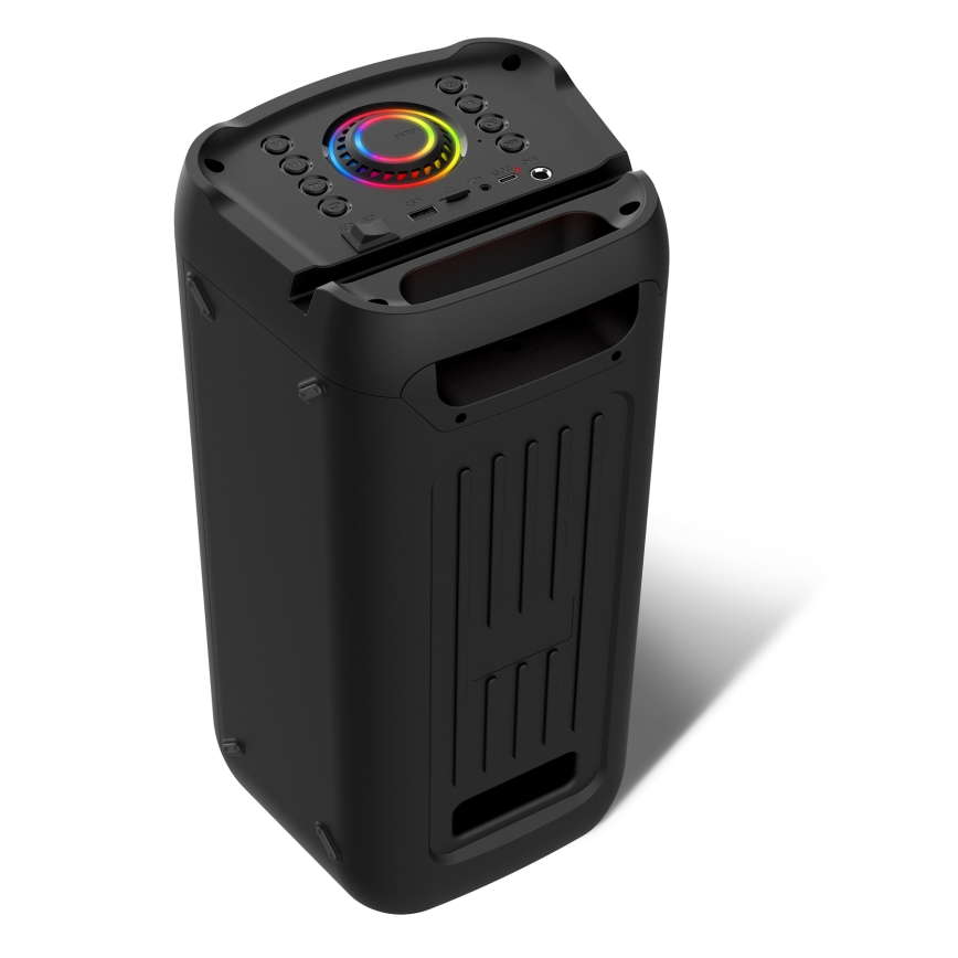 CONNECT IT HSP-3050-BK - LED Bezdrôtový reproduktor s mikrofónom 60W/5V 4500 mAh čierna + diaľkové ovládanie