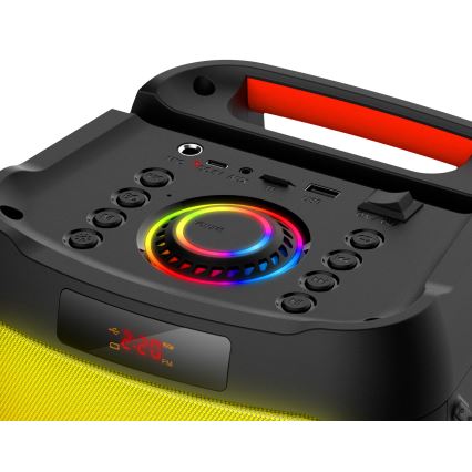 CONNECT IT HSP-3050-BK - LED Bezdrôtový reproduktor s mikrofónom 60W/5V 4500 mAh čierna + diaľkové ovládanie