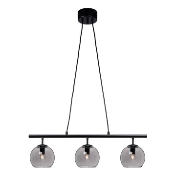 Cottex - Luster na lanku CAPELLA 3xE14/40W/230V dymová/čierna