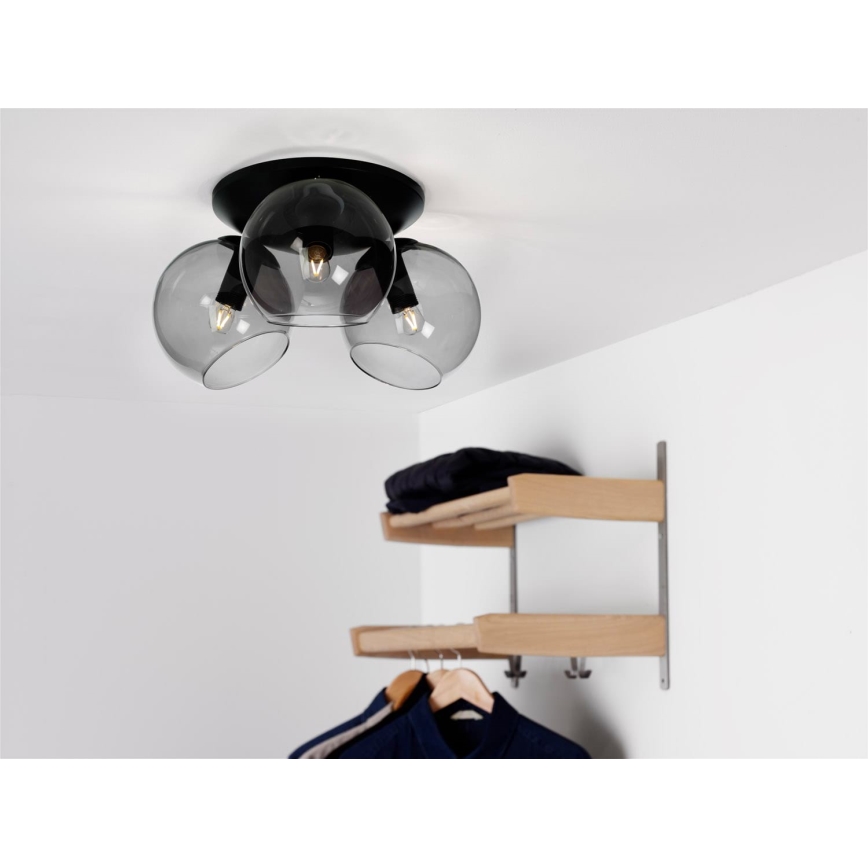 Cottex - Stropné svietidlo CAPELLA 3xE14/40W/230V pr. 37 cm dymové/čierne