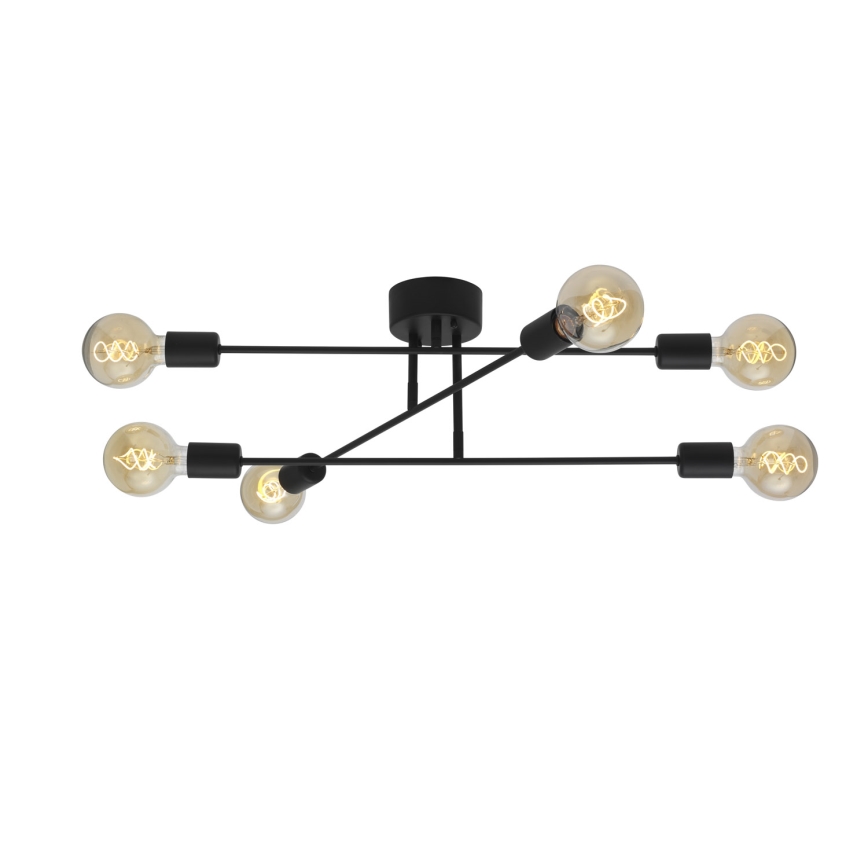 Cottex - Prisadený luster BATON 6xE27/60W/230V čierna
