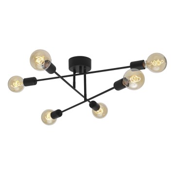 Cottex - Prisadený luster BATON 6xE27/60W/230V čierna