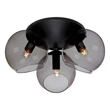 Cottex - Stropné svietidlo CAPELLA 3xE14/40W/230V pr. 37 cm dymové/čierne