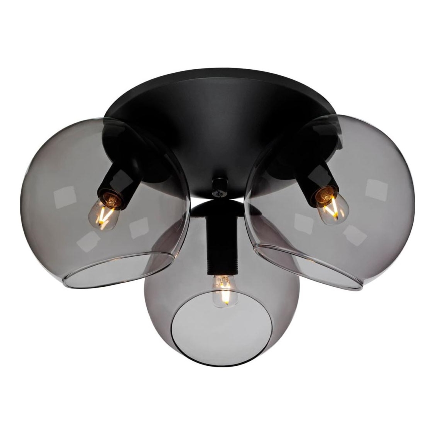 Cottex - Stropné svietidlo CAPELLA 3xE14/40W/230V pr. 37 cm dymové/čierne