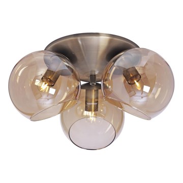 Cottex - Stropné svietidlo CAPELLA 3xE14/40W/230V pr. 37 cm dymové/hnedé