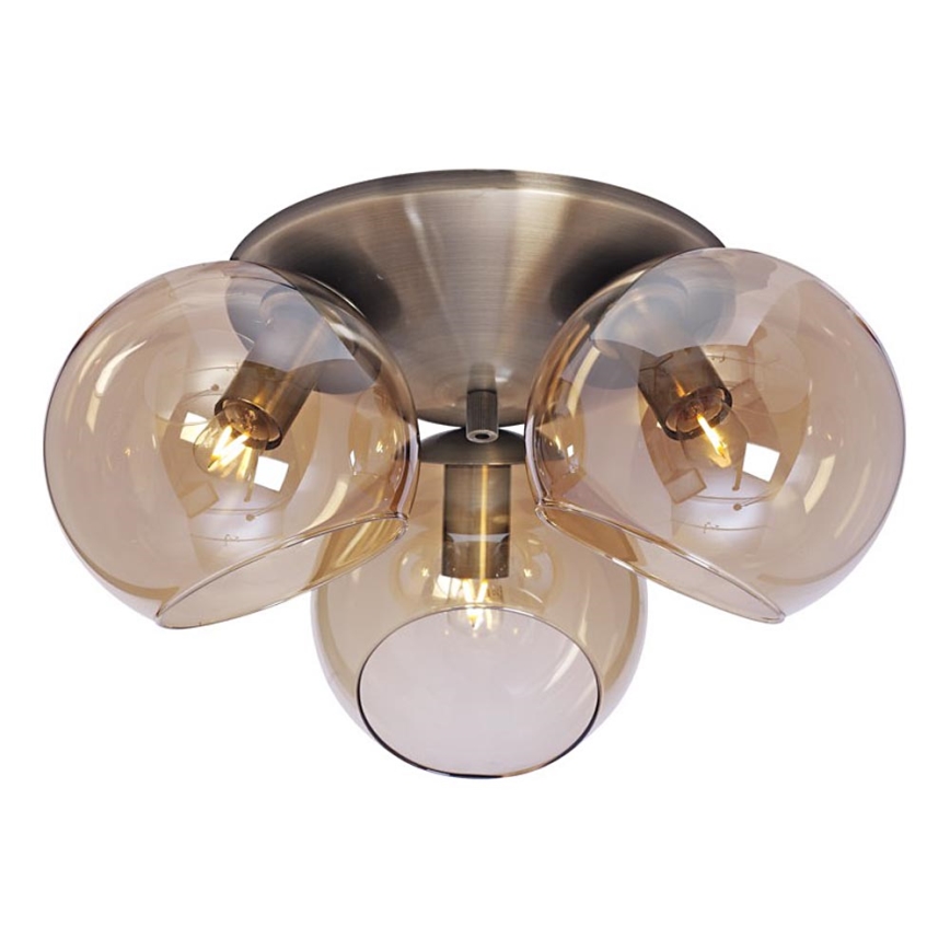 Cottex - Stropné svietidlo CAPELLA 3xE14/40W/230V pr. 37 cm dymové/hnedé