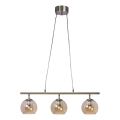 Cottex - Závesný luster na lankách CAPELLA 3xE14/40W/230V dymová/hnedá