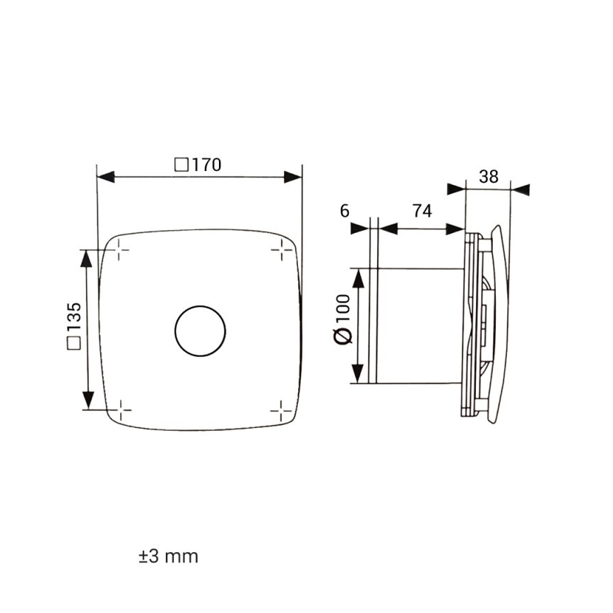 Dalap 41093 - Axiálny ventilátor 100 ONYX 14W/230V