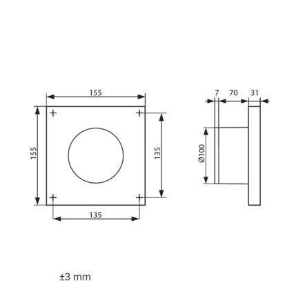 Dalap 41095ZW - Axiálny ventilátor s časovačom a snímačom vlhkosti 100 DARK ZW 8,4W/230V