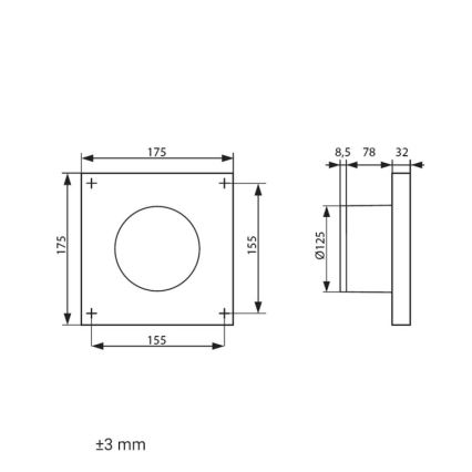 Dalap 41096 - Axiálny ventilátor 125 DARK 10W/230V