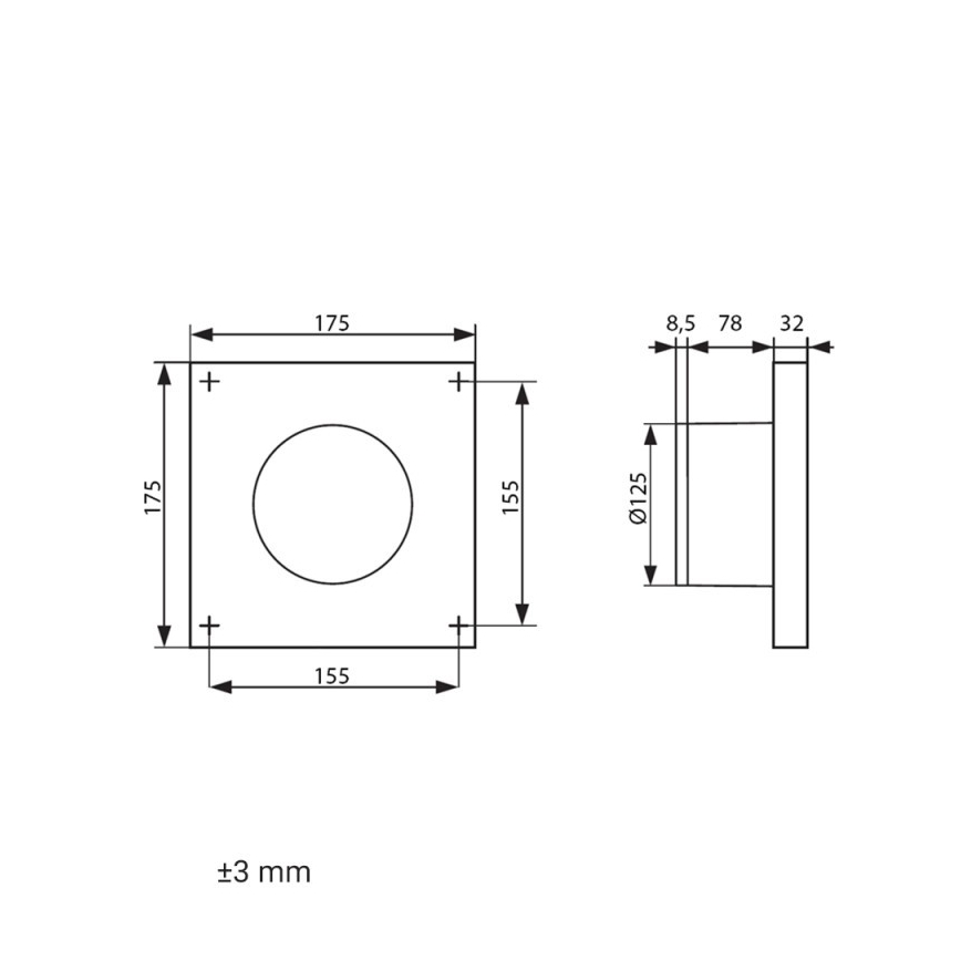 Dalap 41096 - Axiálny ventilátor 125 DARK 10W/230V