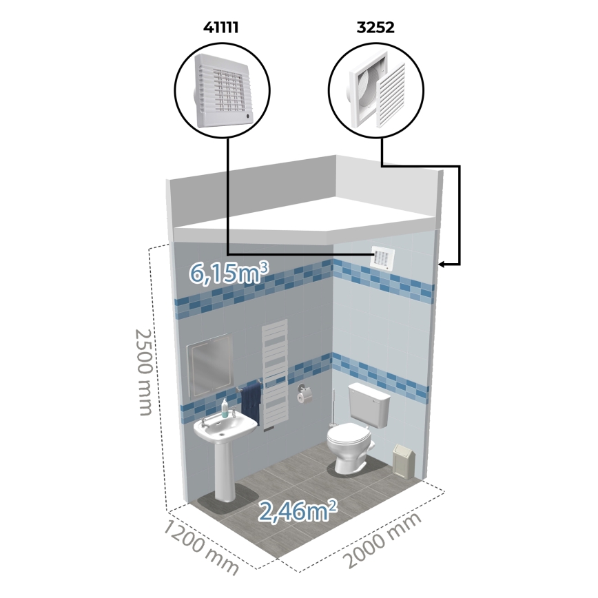 Dalap 41104 - Axiálny ventilátor s automatickou žalúziou 100 LV 12 18W/12V