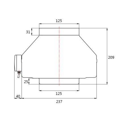 Dalap 8129 - Radiálny potrubný ventilátor TURBINE M 125 62W/230V