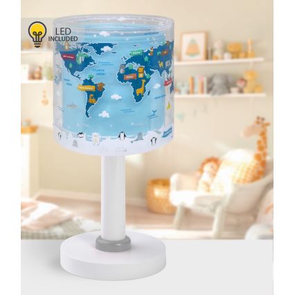 Dalber 40671 - LED Detská lampička WORLD 1xG4/4W/230V modrá