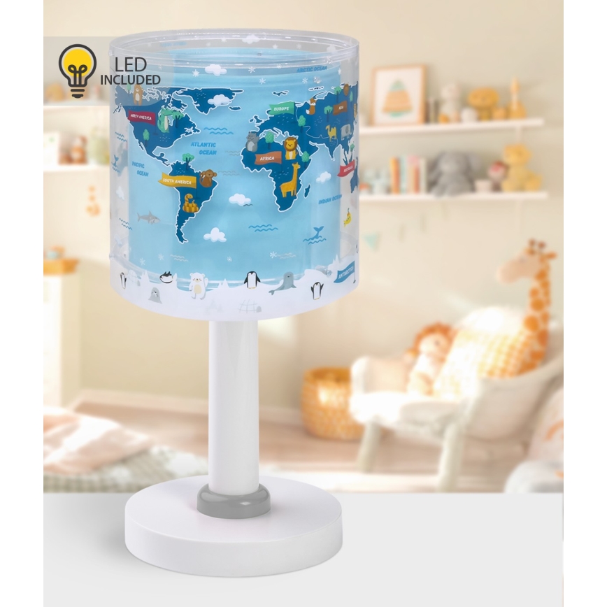 Dalber 40671 - LED Detská lampička WORLD 1xG4/4W/230V modrá