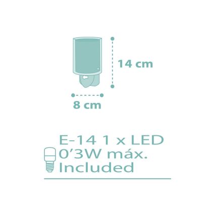 Dalber 41005H - LED Lampička do zásuvky DOTS 1xE14/0,5W/230V