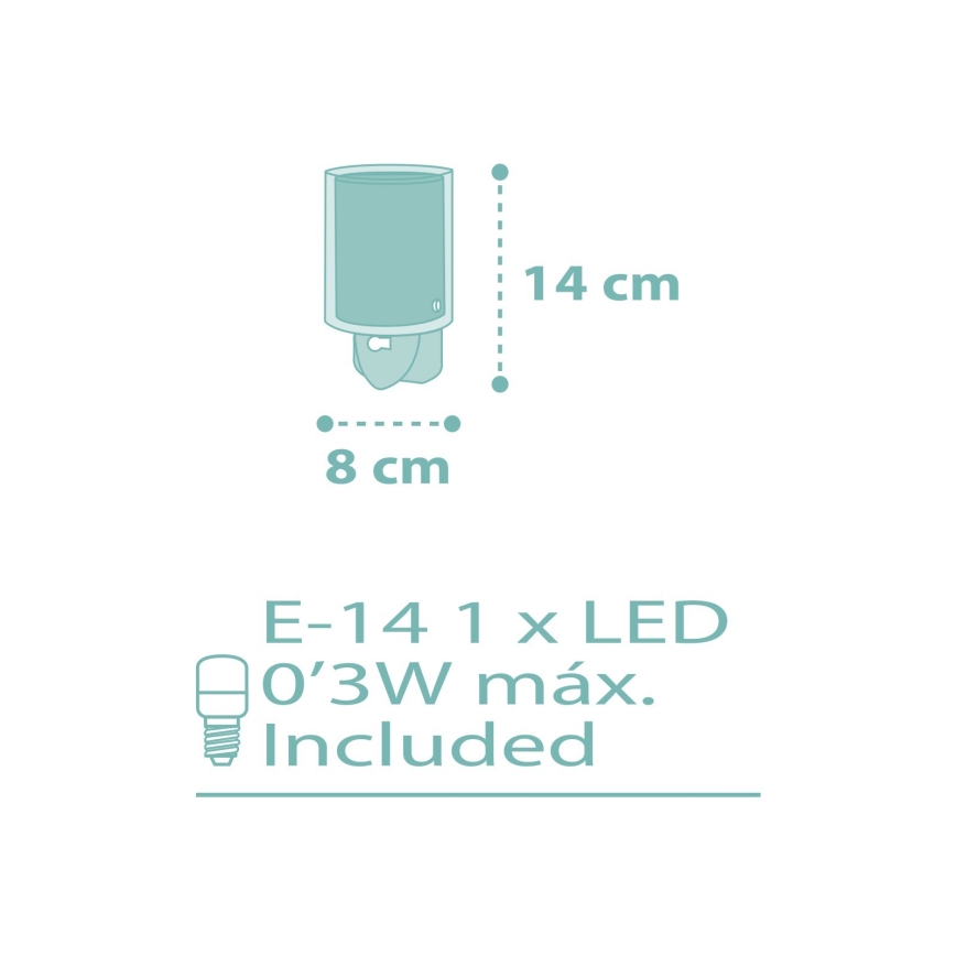 Dalber 41005H - LED Lampička do zásuvky DOTS 1xE14/0,5W/230V